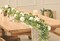 5.91FT Artificial Eucalyptus Garland with Flowers, Fake Rose Gypsophila Garland, Faux Floral Garland Greenery Garland for Wedding Home Party Craft Art Table Runner Decor (White, 1)